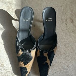 Stuart Weitzman print suede mule